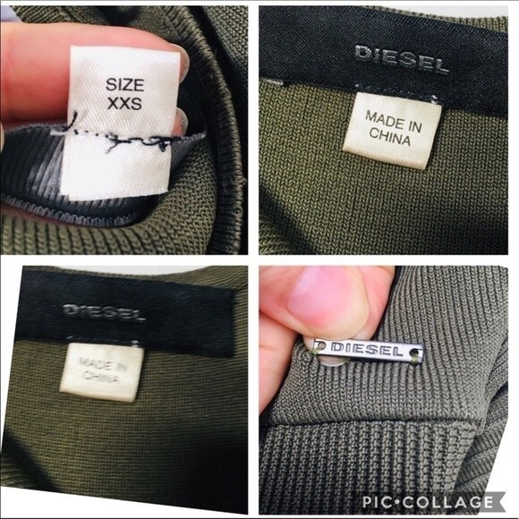 Diesel M-breed Ribbed Dress in Olive a green XXS - Picture 7 of 8